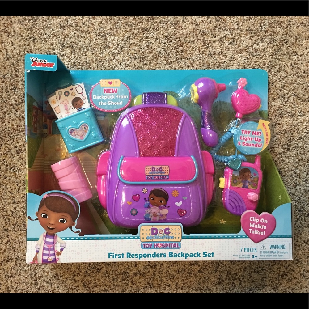 Doc McStuffins First Responders Backpack Set NIB